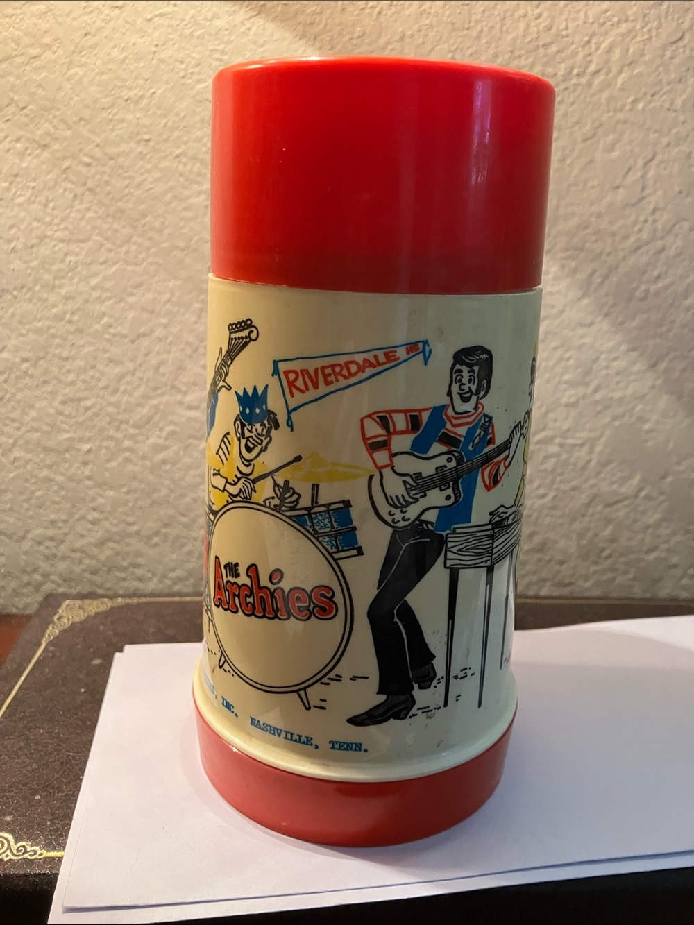 The Archies Vintage Aladdin Thermos with Red Lid Circa 1969